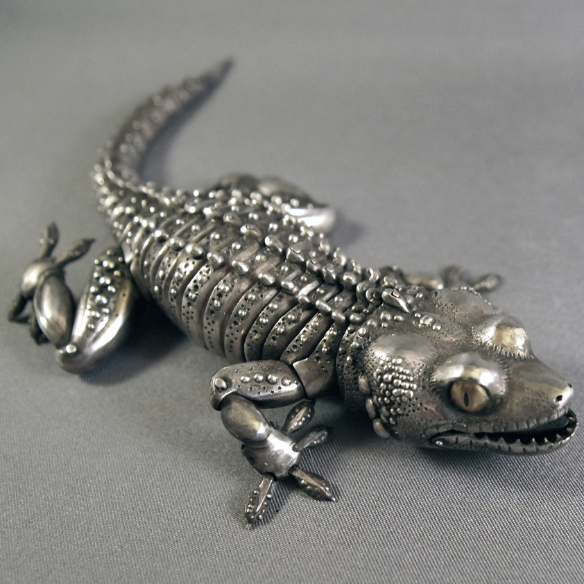Sterling Silver Articulated Gecko